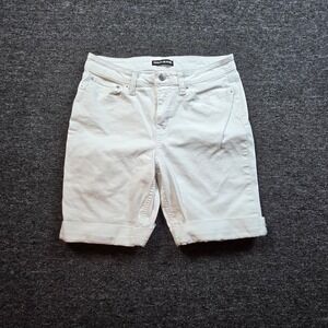 DKNY Jeans Denim Shorts Womens 12 White Cuffed Bermuda Casual‎ Classic Summer